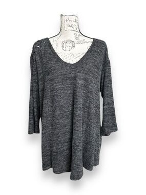 New Torrid Super Soft Plush Black Laceup Shoulder Brushed Hacci Top 12152247 1X